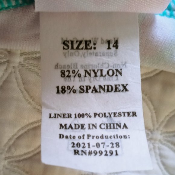 NEW Girls SZ14 One Piece Flamingo Bathing Suit Turquoise - Picture 8 of 10